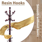 Solid Wooden Coat Rack Stand, Coat Racks Freestanding with 14 Hooks, Natural Birch Wood Coat stands with Sturdy Round Base, Tree Coat Hanger Standing for Entryway Bedroom Office (Ruyi Hook)