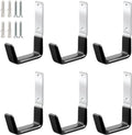 Heavy Duty Steel Garage Hooks,Garage Storage Utility Hooks,Anti-Slip Hanger, Tool Organizer,Steel Wall Mount Organizer, Garden Hose Hanger (Small-6PC)
