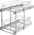 Rev-A-Shelf 2-Tier Kitchen Cabinet Pullout Shelf and Drawer Organizer Slide Out Pantry Storage Basket in Multiple Sizes, 12 x 22 In, 5WB2-1222CR-1