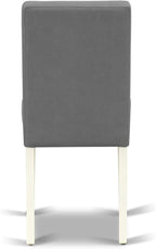 East West Furniture DOAS9-LWH-41 9 Piece Dining Table Set Includes A Kitchen Table and 8 Platinum Gray Polyester Fabric Person Chairs with Stylish Back- Linen White Finish