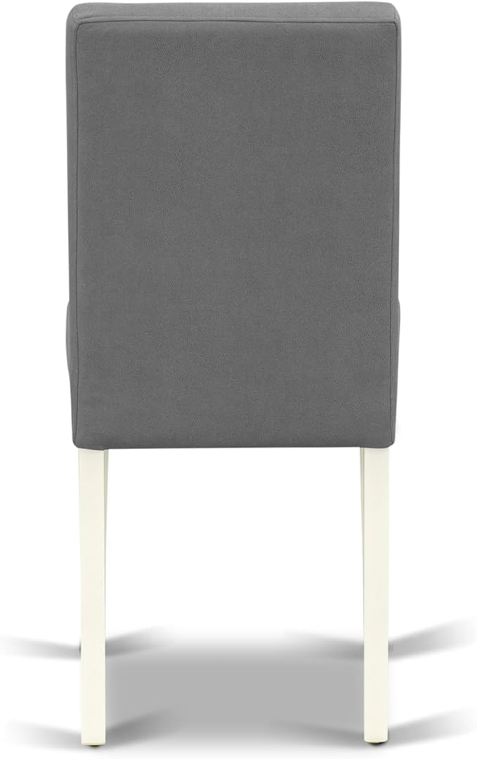 East West Furniture LGAS7-LWH-41 7 Piece Kitchen Table Set Contain A Modern Table and 6 Platinum Gray Polyester Fabric Dining Chairs with Stylish Back- Linen White Finish