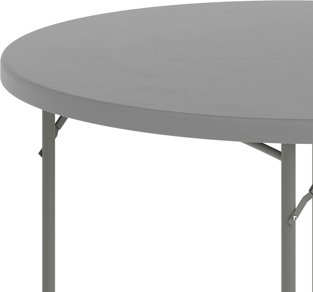 Flash Furniture 4 ft Plastic Round Folding Table, Dark Gray | Durable Constru...