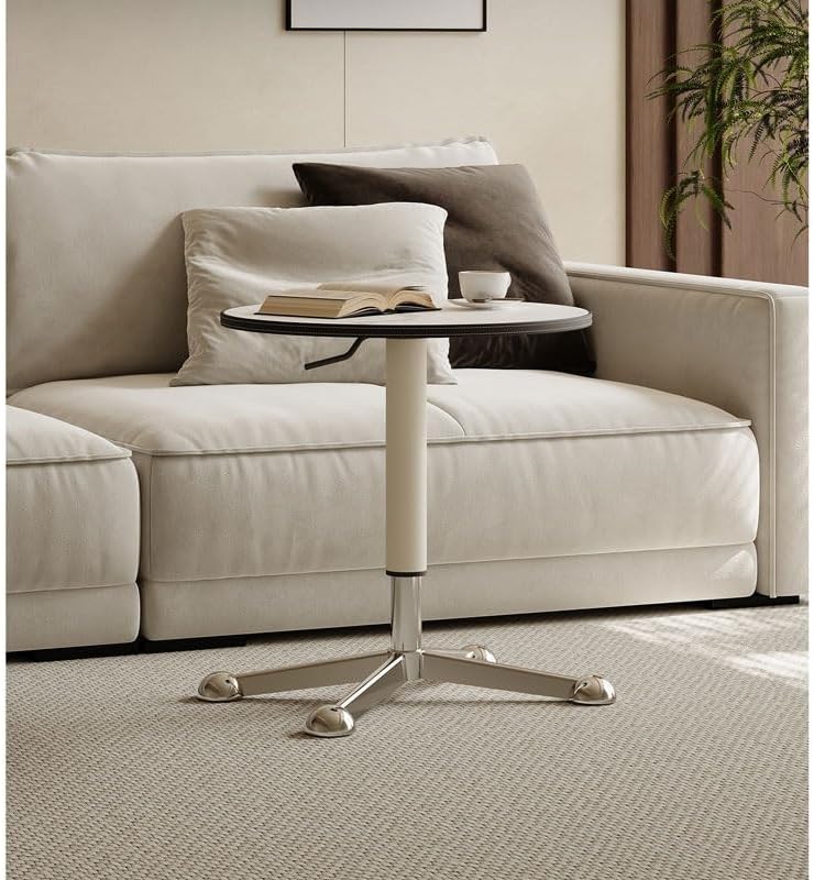 Rustic Side Table Movable Rock Slab Side Table Living Room Creative Multifunc...