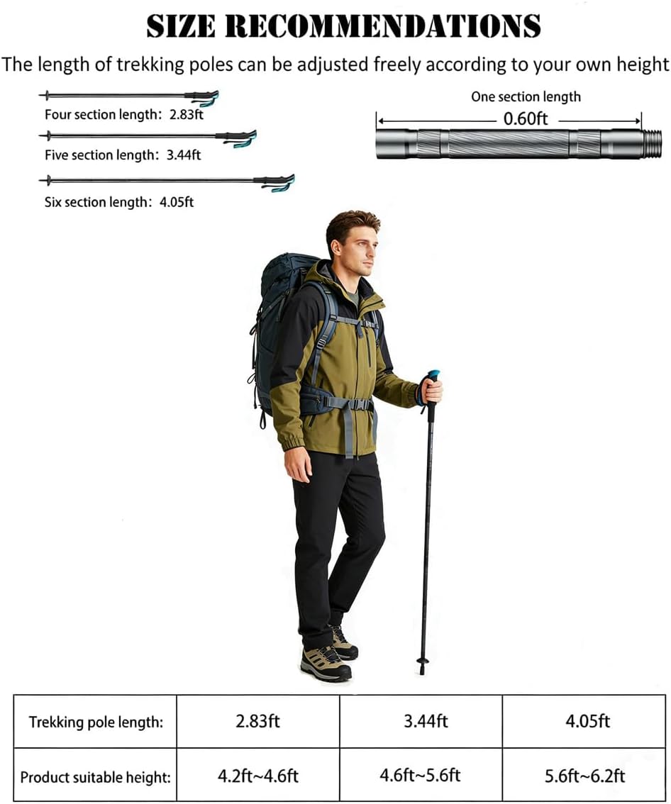 [1 PC Single Stick] Multitool Tactical Hiking Pole for Men Durable Aluminum