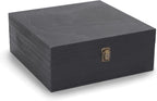 makerflo Medium Black Pine Wood Memory Box with Black Felt Inside, Hinged with Clasp, Keepsake Wooden Box Ideal for Craft, Personalization (Laser Engraving, Epoxy, UV DTF, and Vinyl) – Pack of 1