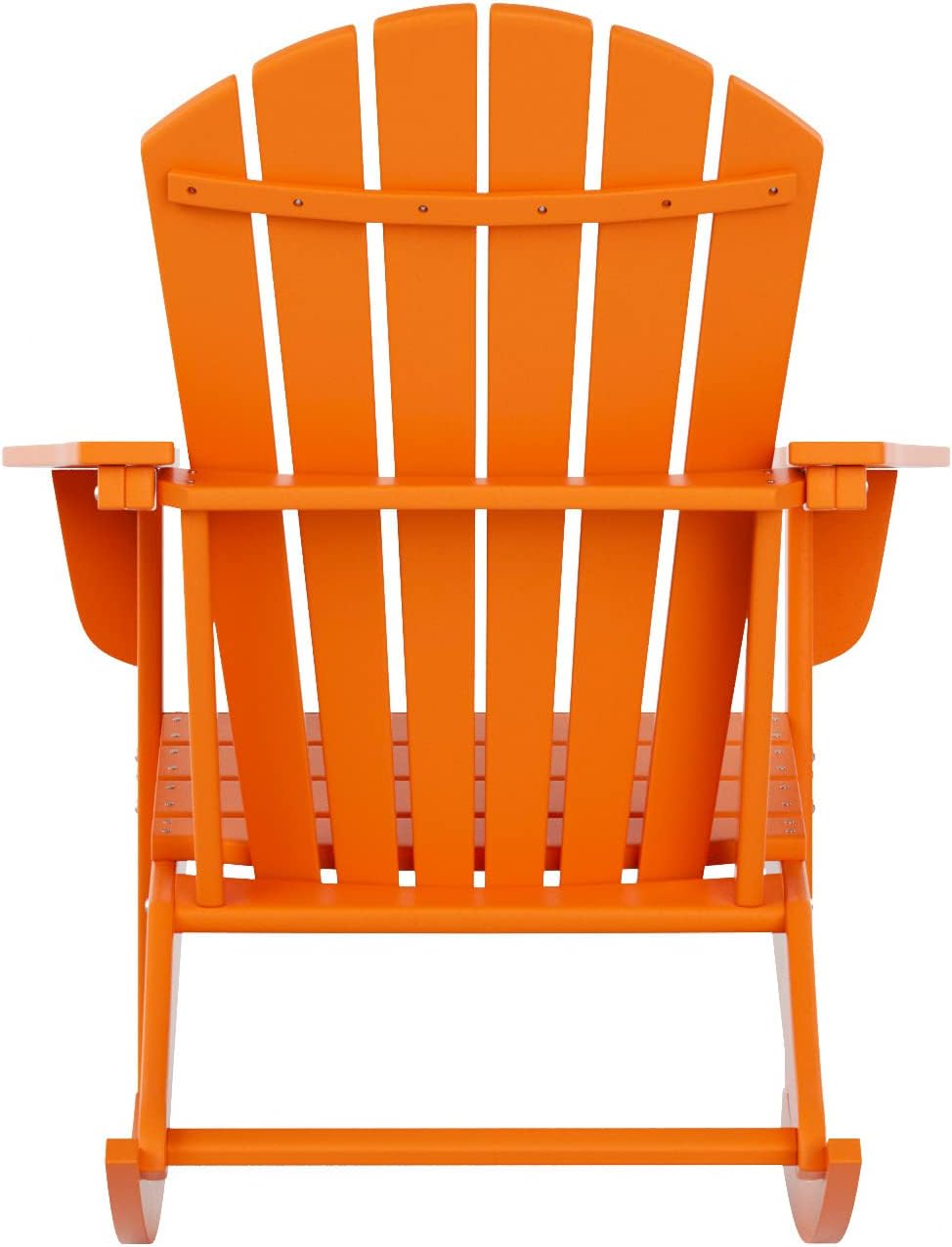WestinTrends Dylan Outdoor Patio Poly Plastic Adirondack Rocking Chair, Orange