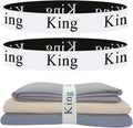 2-Piece Bed Sheet Organizer Bands - Sheet Keepers Linen Labels for Bedding, Closet Storage (King)