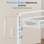 Metal Under Sink Organizer, Pull Out Cabinet Organizer Rack with Silk-Smooth Bottom Drawer, 5-Level Adjustable, Multi-Purpose Storage Shelf for Bathroom, Kitchen, Vanity, Pantry (2-Pack)