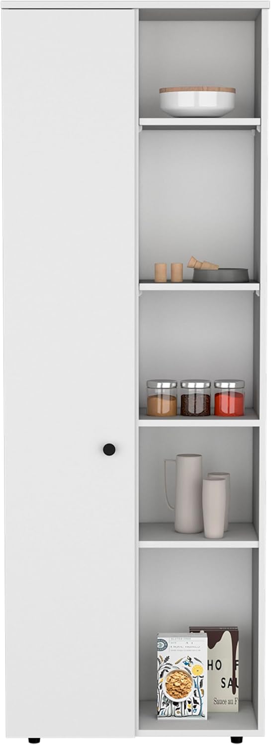 Single Door Kitchen Pantry Organizer Cabinet, Wooden Cupboard Credenza Bufffe...