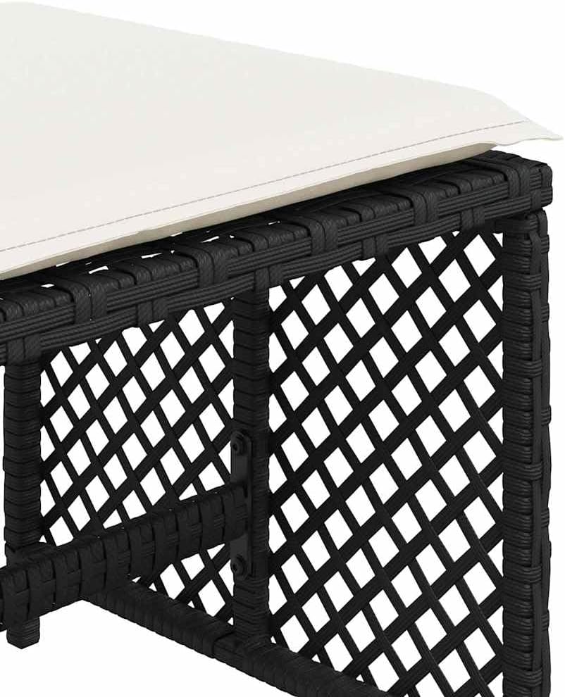 Garden Stool Set of 4 Black 14.2 in