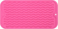 Silicone Dish Drying Mat for Multiple Usage,Easy clean,Eco-friendly,Heat-resistant Silicone Mat for Kitchen Counter or Sink,Refrigerator or Drawer Liner Rose S 12 inches x 6 inches