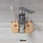 Ceramic Toothbrush Holder for Bathroom, Cute Capybara Shape Tooth Brush Holders for Bathroom Countertop Home Office Table Decor