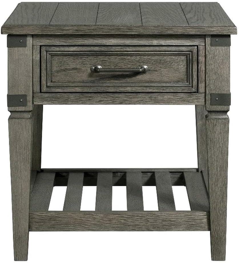 Intercon Foundry 24" Wide Drawer and Shelf, Brushed Pewter End/Side/Nest...