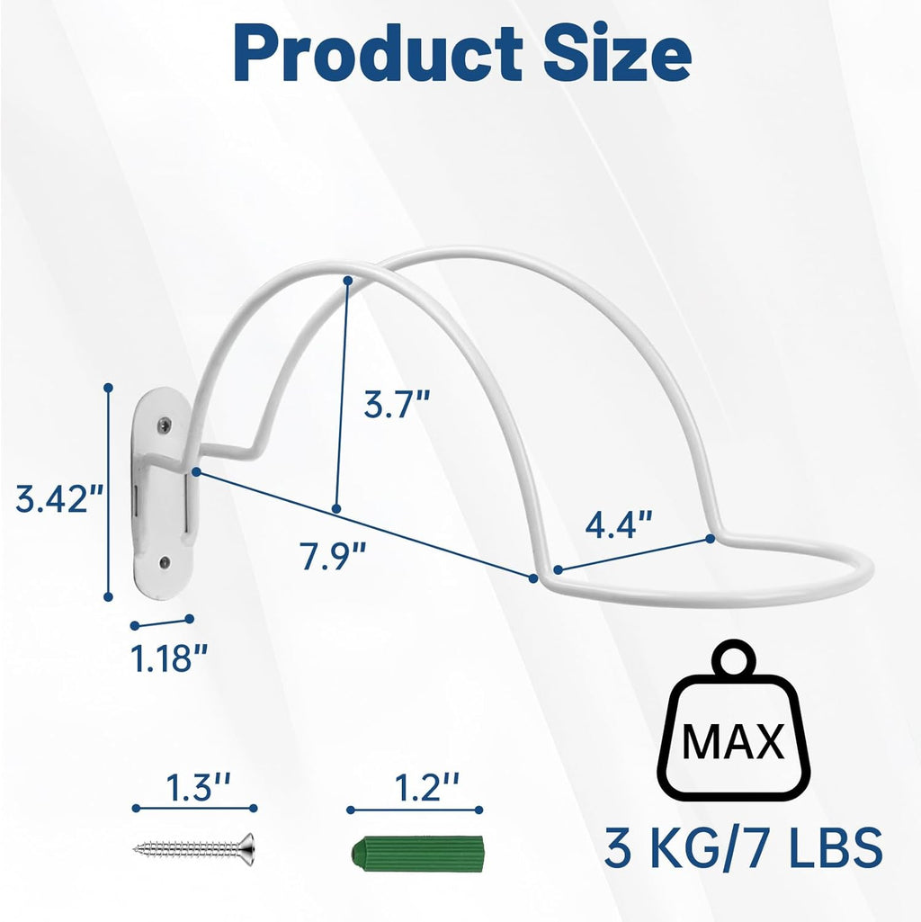 2 Pcs Helmet Rack Hanger Wall Mount Display, Helmet Holder Hooks Wall Mount for Equestrian Motorcycle Hat - White