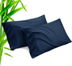 Pillow Cases King Size 2 Pack, Bamboo Rayon Cooling Pillowcases with Envelope Closure, Cool Breathable Pillow Case for Hot Sleepers & Night Sweats, 20x40 inches,Navy Blue