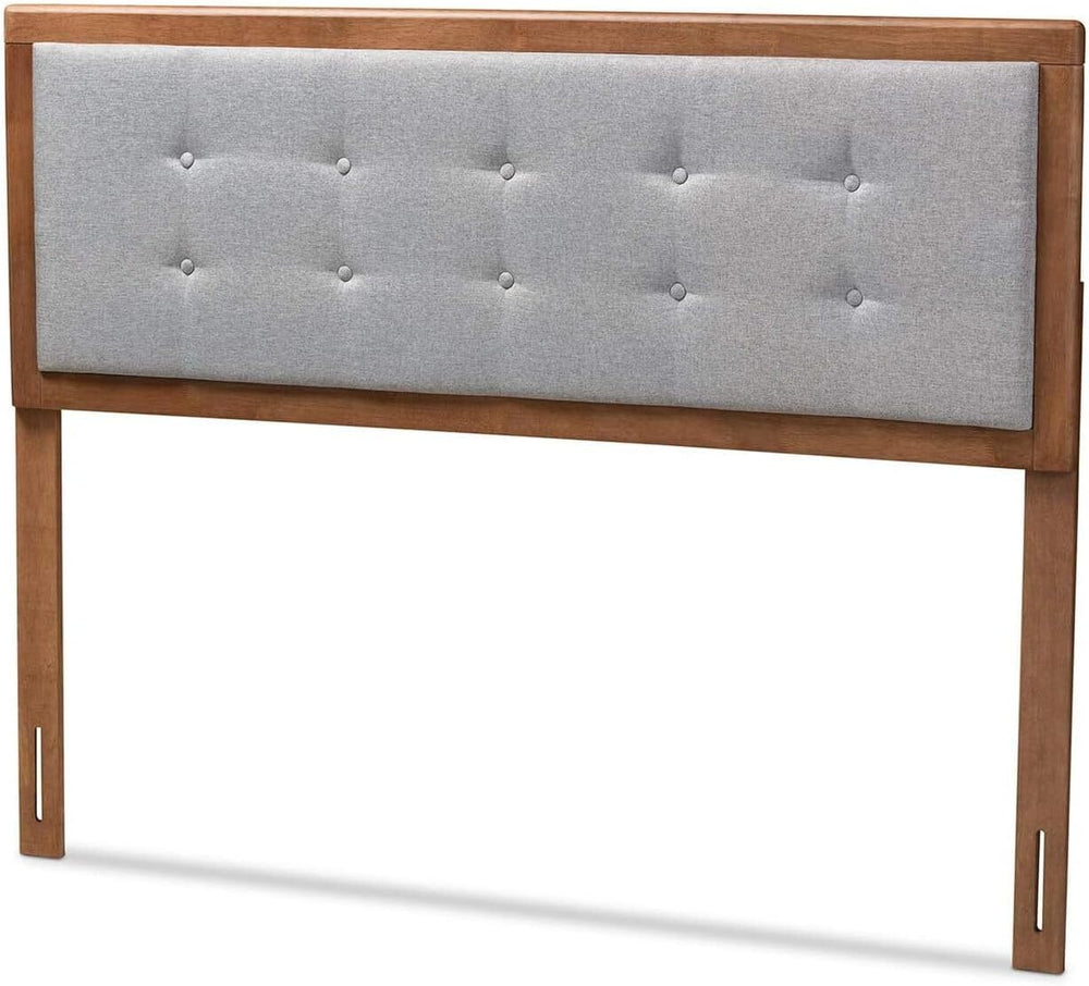 HomeStock Upholstered Headboard, Walnut Brown, Wall Mount, Mid-Century Modern...