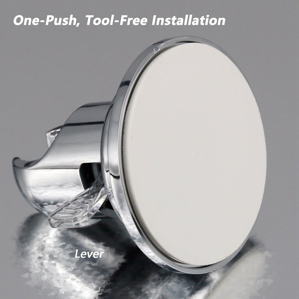 BOPai Suction Cup Shower Head Holder for Handheld Shower – No Drill, For Smooth Surfaces Only, Vertical Mount Only, Chrome