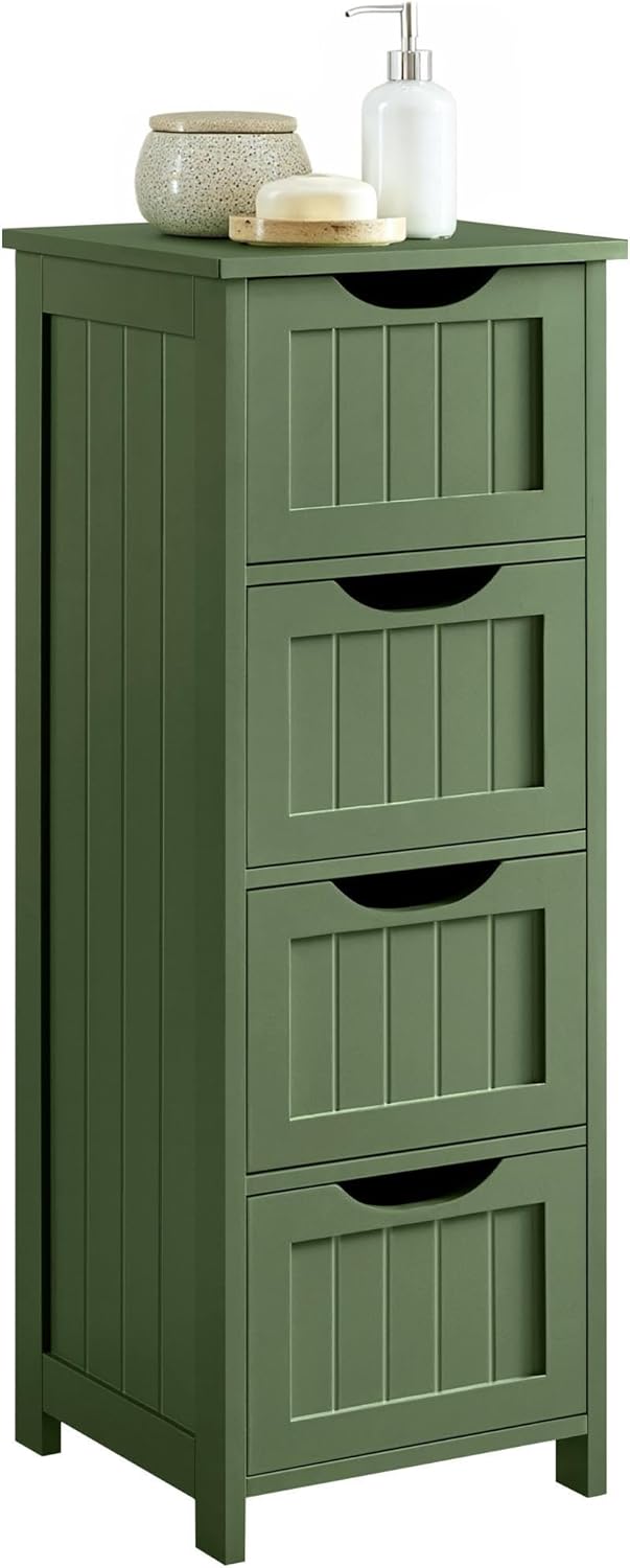 Yaheetech Bathroom Storage Cabinet, Narrow Side Storage Organizer with 4 Draw...