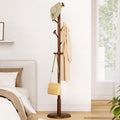 Taitiy Solid Wood Coat Rack Freestanding Coat Tree with 10 Hooks for Bedroom, Livingroom, Entryway, Sturdy Coat Hanger Stand for Hats, Coats, Scarves, Handbags, Purses