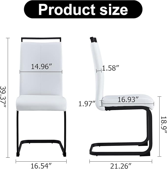 AZmac Modern Leather Dining Chairs Set of 8,Armless Kitchen Chairs,Dining Roo...