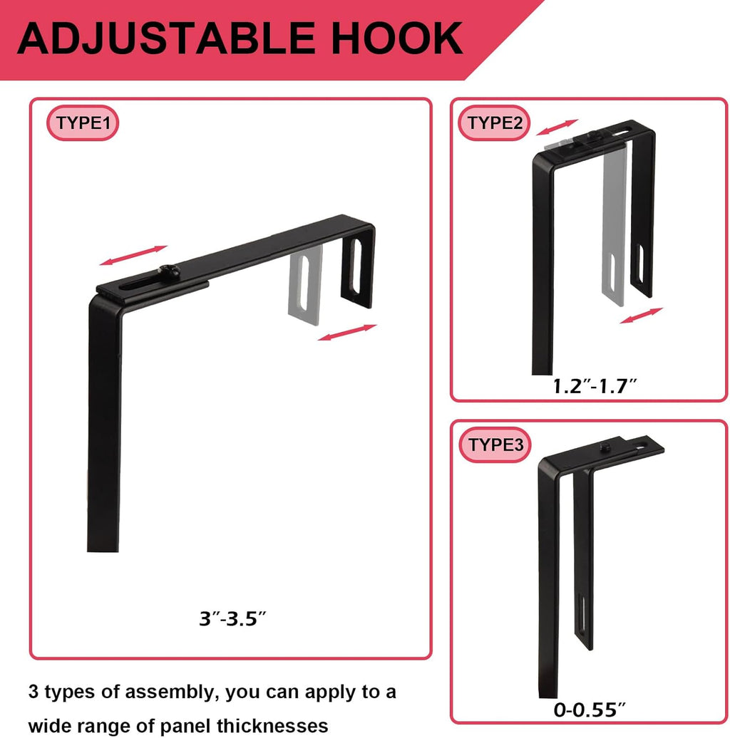 6-Tier Hanging File Organizer Office Cubicle Accessories for Work Organizer Wall Mount File Holder for Mails Folders Papers Magazine Organization, Black