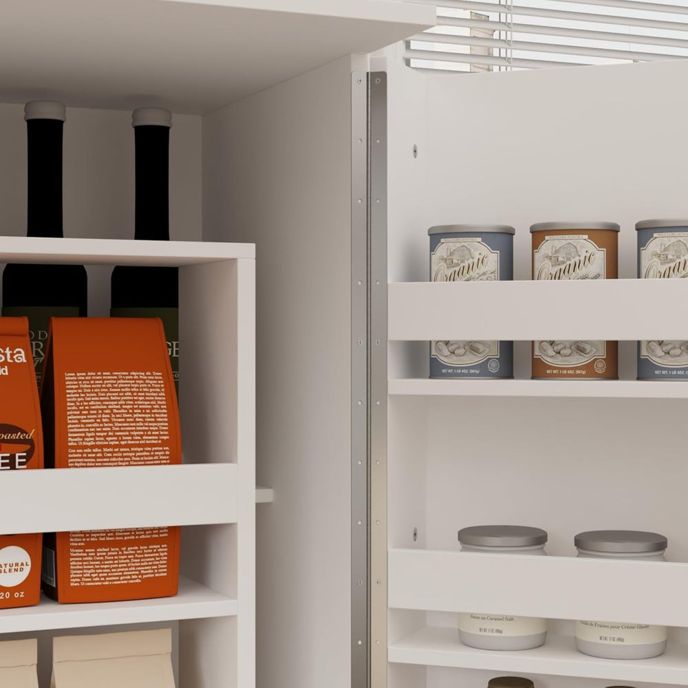 MOUMON Kitchen Pantry Storage Cabinet with Doors and Shelves, Rotating Racks,...
