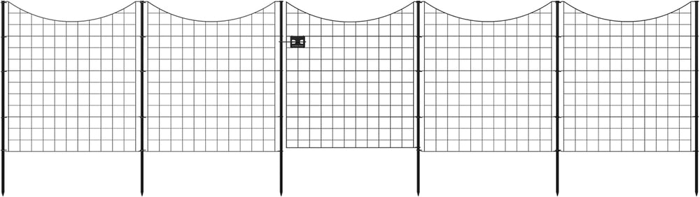 Zippity 39in H Black Metal Fence w/ Gate, DIY Fence Kit