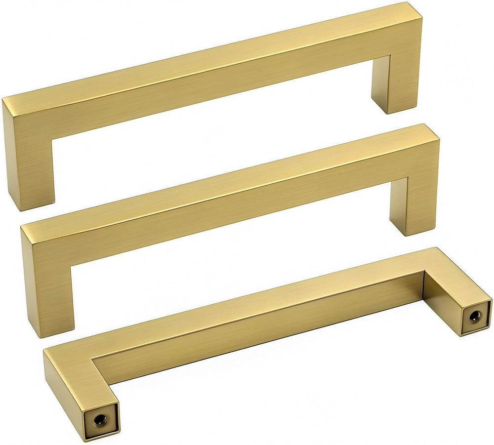 Goldenwarm 10 Pack 4 Inch Gold Cabinet Handles Brushed Gold Cabinet Pulls