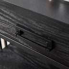 Leick Home Ironcraft Bookshelf, Solid Wood, 1 Drawer, 2 Shelves, Blackened Hardware, Slatted Sides, Easy Assembly, Black Wash, 12 in W x 30 in L x 30 in H, Item 11261-BK