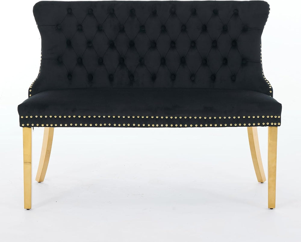 Modern Loveseat Settee Bench Sofa Couch, 46" Dining Bench with Wing Back...