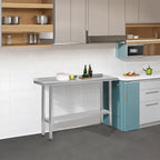 Hally Stainless Steel Table for Prep & Work 18" x 30" with Backsplash NSF | Commercial Metal Heavy Duty Workbench, Adjustment Undershelf, for Kitchen, Restaurant, Home, Hotel, Garage, Pizza Oven
