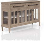 Dining Cabinet with Glass Doors and Ample Storage Space,for Kitchen