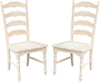 IC International Concepts Set of 2 Maine LadderBack Chairs Dining/Kitchen/Study/Balcony, Solid Wood, Parawood Construction, 20.1"W x 22.6"D x 42.1"H, Ready to Paint or Stain in Any Color, Unfinished