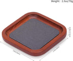 Wooden Jewelry Display Tray Rounded Rectangle Ring Showcase Stackable Elegant Bracelet Watch Jewelry Organizer for Personal Use and Commerce (Gray, Small-W 3.9'' x H 0.6'' x L 3.9'')