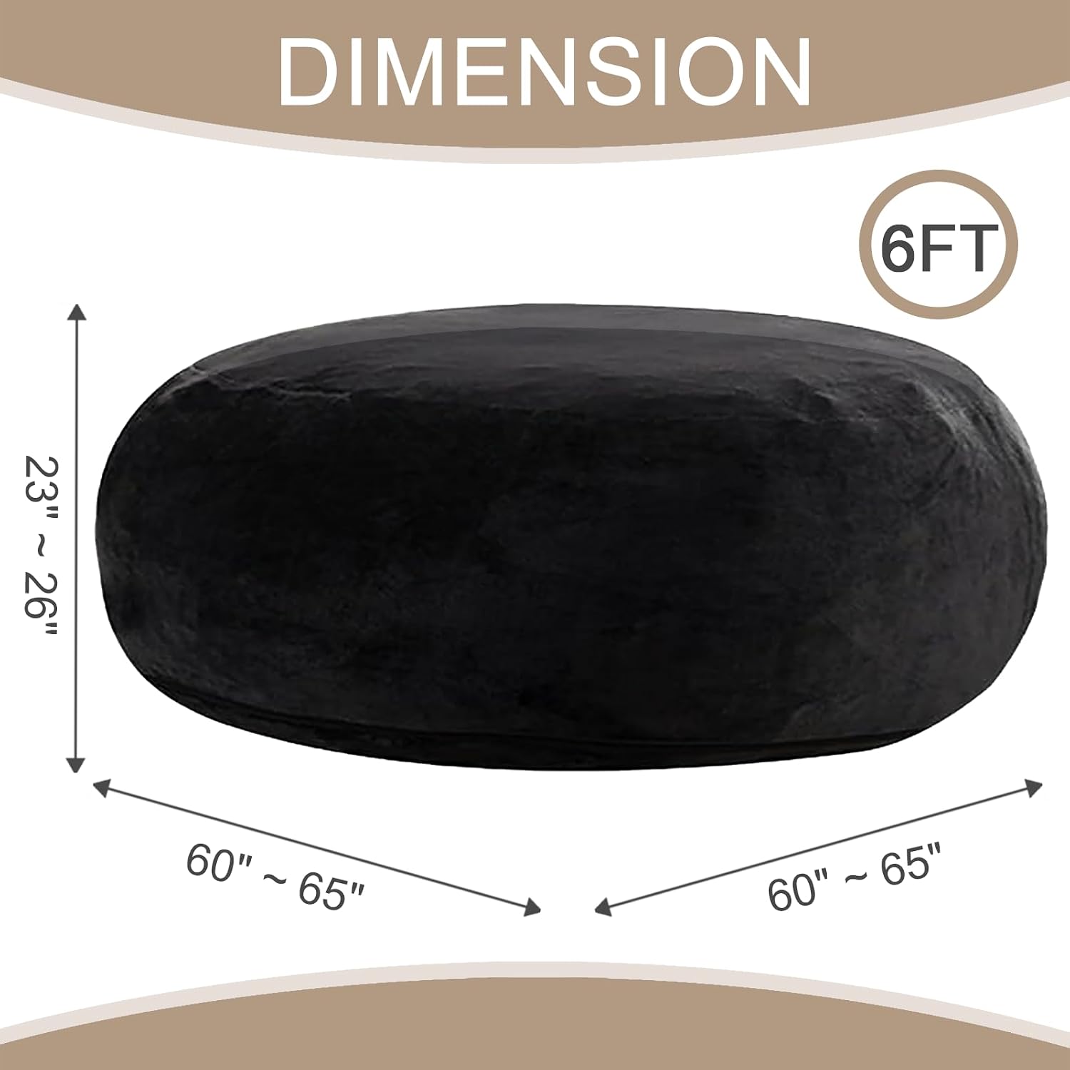 Giant Beanbag Chair 6FT Bean Bag Chairs for Adults with Filler, Reading Chair Cloud Boneless Couches for Living Room Furniture Memory Foam, Lazy Sofa