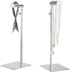 Purse Display Stand 2pack Solid Bag Display Rack Counter Purse Organizer Adjustable Height Stainless Steel Hangbag Display Stand… (Sliver)