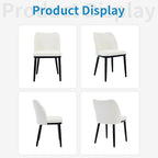 Wooden Dining Chairs Set of 6, Upholstered Kitchen Dining Room Chairs with Padded Seat and Wood Legs, Modern Fabric Side Dinner Chair for Kitchen, Dining Room, Restaurant, Cafe