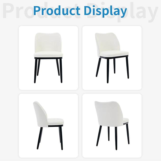 Wooden Dining Chairs Set of 4, Upholstered Kitchen Dining Room Chairs with Padded Seat and Wood Legs, Modern Fabric Side Dinner Chair for Kitchen, Dining Room, Restaurant, Cafe
