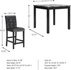 Signature Design by Ashley Maysville 5 Piece Counter Height Dining Set, Includes Table and 4 Bar Stools, Black