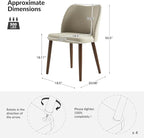 Dining Chairs Set of 4, Upholstered Kitchen Dining Room Chair Set Morden Accent Side Dinner Chair with Curved Padded Back Wood Legs for Restaurant/Cafe, Grey