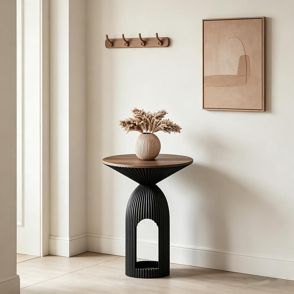Round Accent End Table, 17.7'' Mid Century Modern Side Table, Circle ...