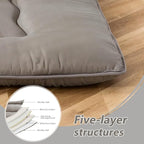 MAXYOYO Japanese Floor Mattress Futon Mattress, 4" Thicken Tatami Mat Sleeping Pad Foldable Roll Up Mat Boys Girls Dormitory Pad Kids Floor Lounger Pillow Bed, Charcoal Grey, Queen Size