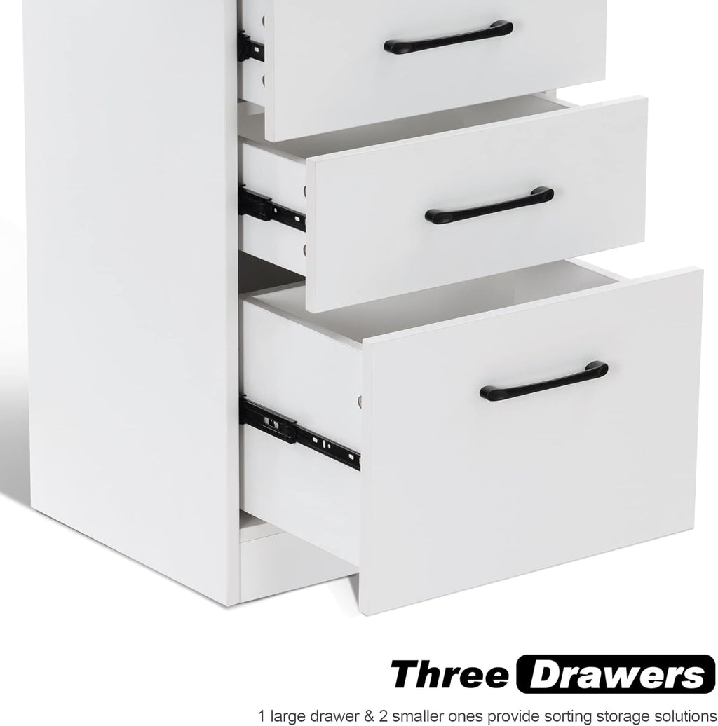BarberPub Salon Storage Cabinet Beauty Locker Hair Dryer Holder Stylist Spa Equipment with Drawer 2035 (White)