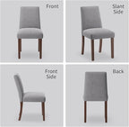 Dining Chairs Set of 6, Modern Dining Room Chairs with Wooden Legs, Upholstered Kitchen Farmhouse Parsons Chairs for Restaurant & Cafe- Gray