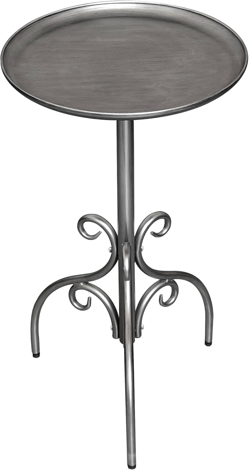 Round Side Table, Small Metal Drink Table for Small Spaces, Modern Martini Ta...