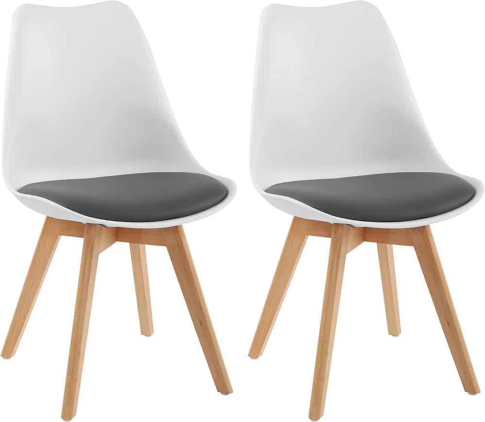LSSBOUGHT Mid Century Modern Dining Chairs,Shell Lounge Plastic Side Chair wi...
