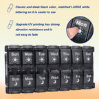 HRX Package Weekly Pill Organizer 2 Times a Day, Easy Fill & Open AM/PM Medicine Box 7 Day Vitamin Cases Day and Night