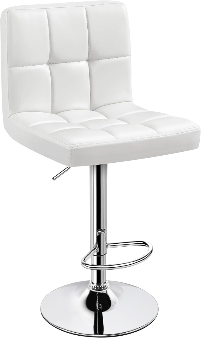 Yaheetech Single Bar Stool, PU Leather Adjustable Swivel Barstools, Armless H...