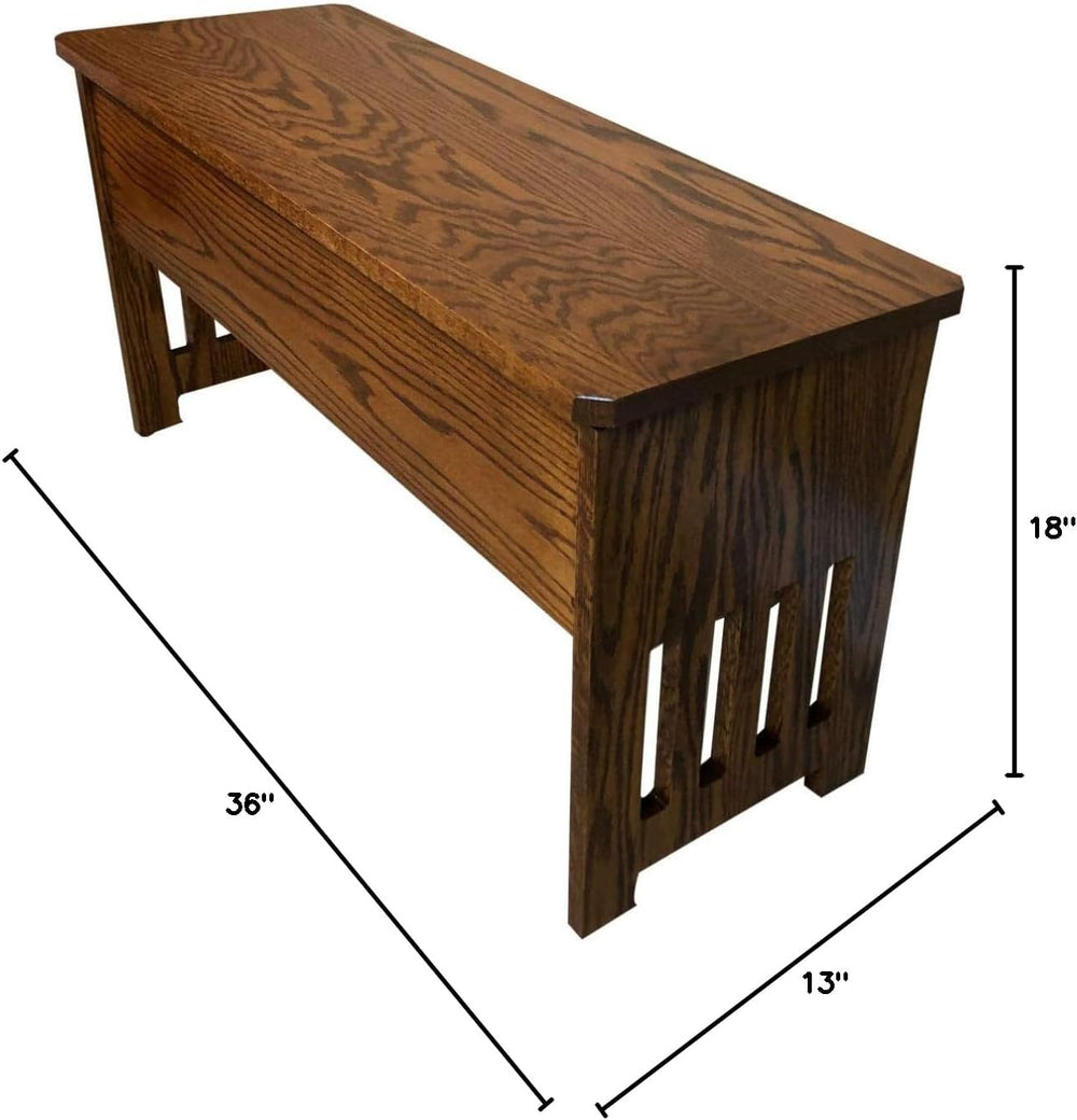 Rustic Red Door Co. Wooden Storage Bench for Entryway with Lid, Mission Style...