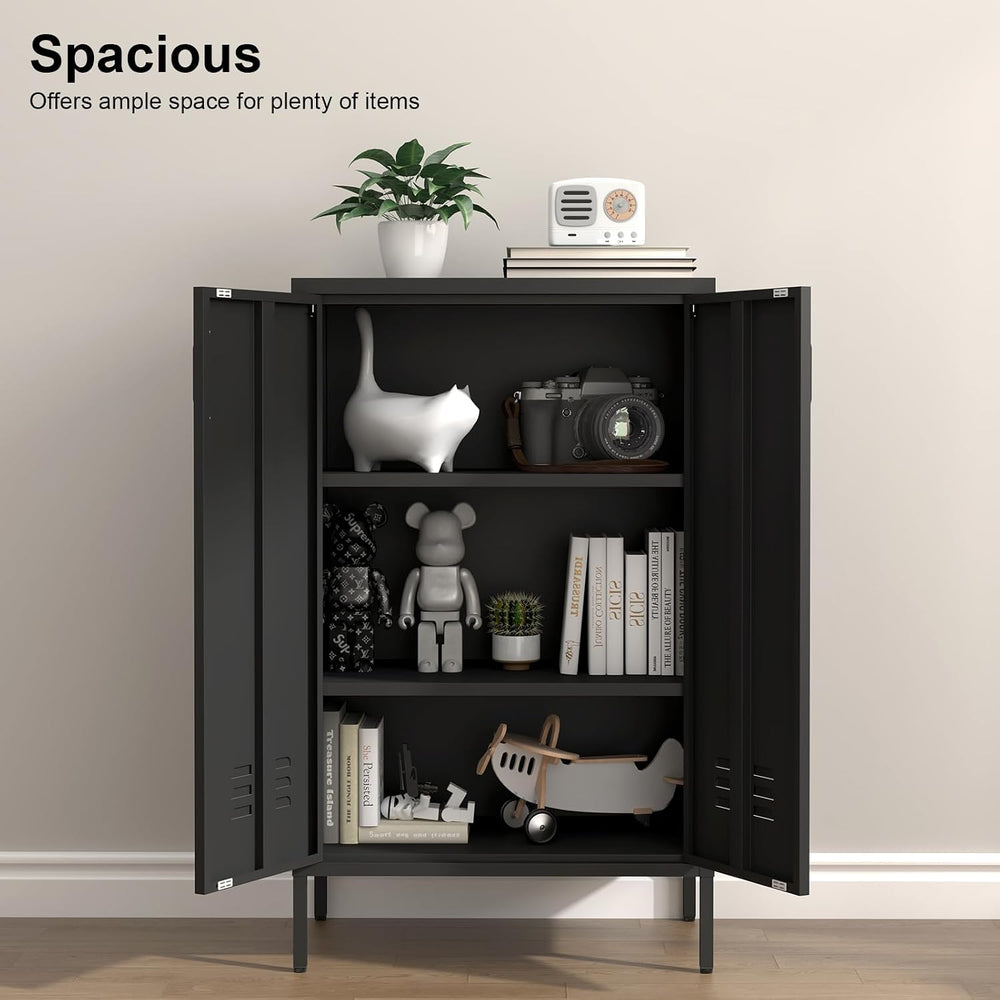 IRONFFICE Metal Storage Cabinet,Metal Cabinets with Doors and Adjustable Shel...